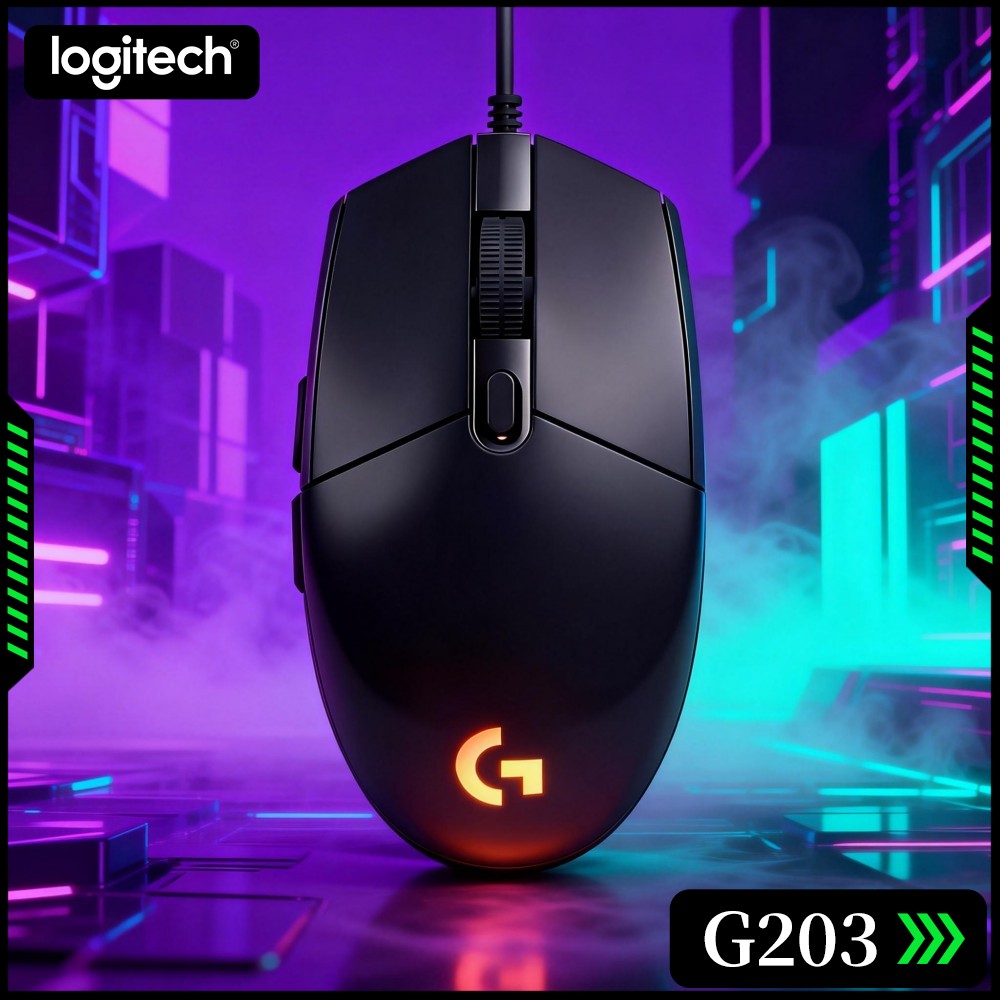 Logitech Mouse G203 - Logitech G203 Kabelgebundene Gaming-Maus, Mehrbereichs-DPI-Umschaltung, einstellbares