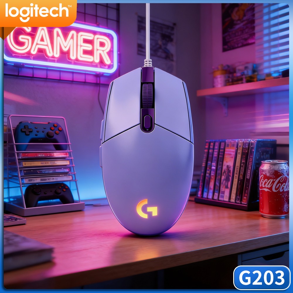 Logitech Mouse G203 - Logitech G203 Kabelgebundene Gaming-Maus mit schneller