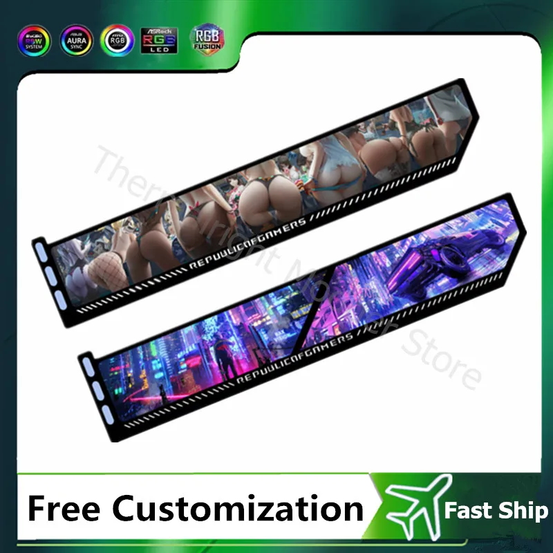 Pc Gaming Graphics Card - ARGB-Grafikkartenhalterung, maßgeschneiderter Anime-GPU-Halter der RTX3090 4090-Serie,