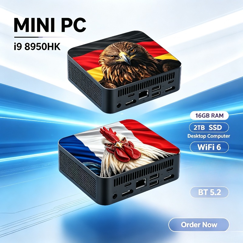 Pc Gaming Mini - Intel i9 8950HK 2026 Mini-Desktop-Gaming-Computer, 16GB